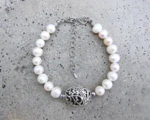 Baroque Freshwater Pearl Bracelet - Balance, Fertility, Calming, Happiness