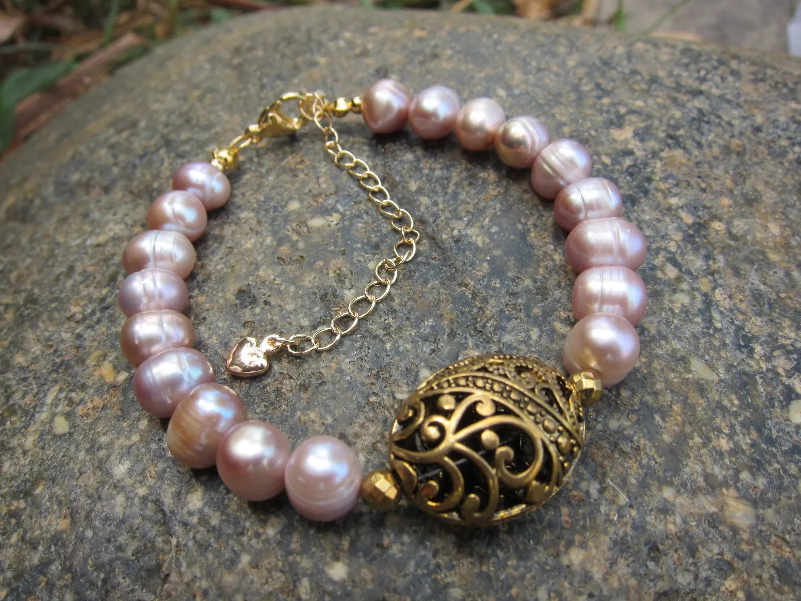 Baroque Freshwater Pearl Bracelet - Balance, Fertility, Calming, Happiness