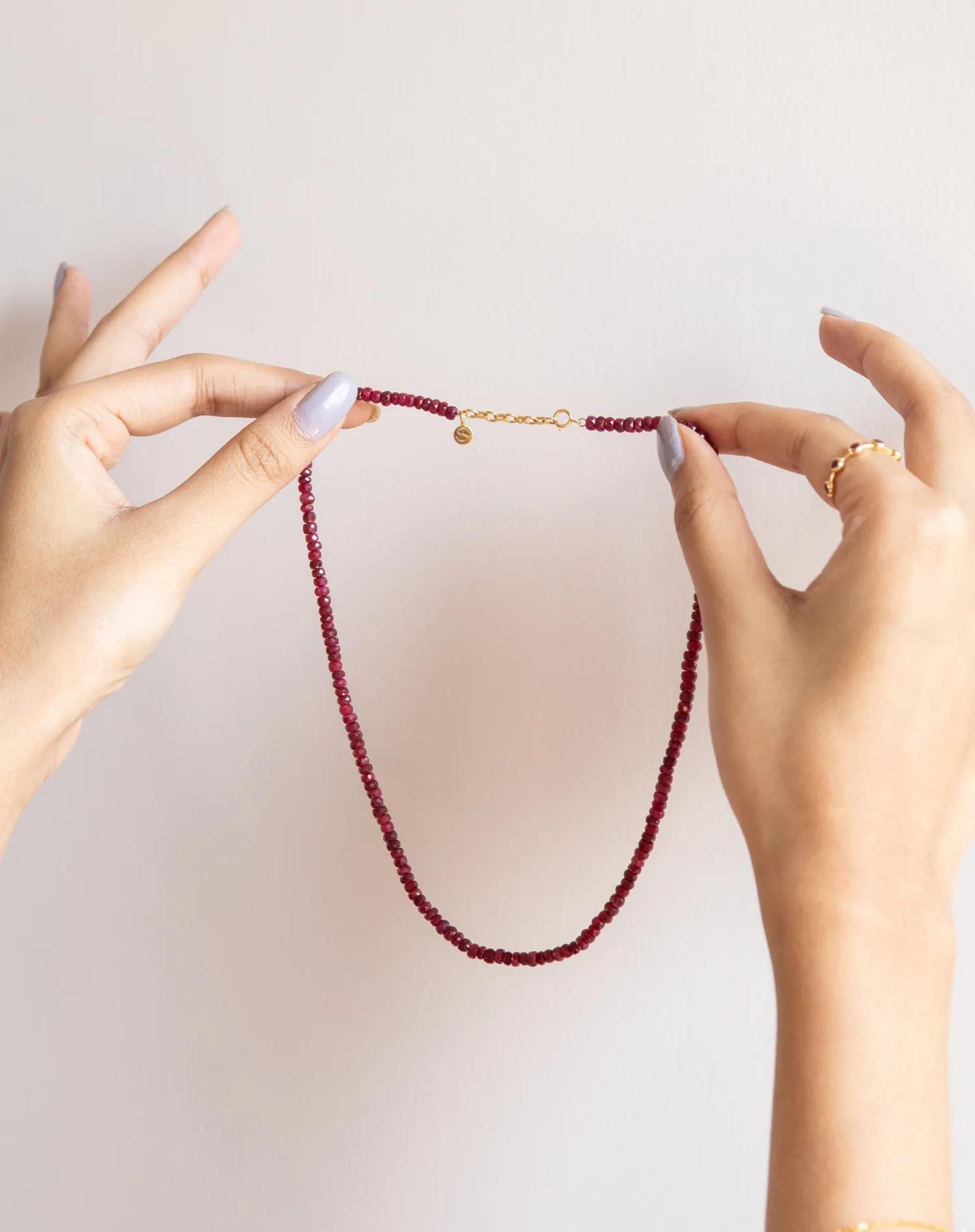 Beaded Ruby Necklace, Cancer