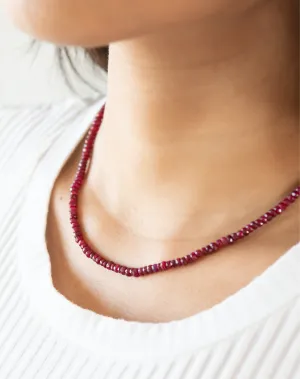 Beaded Ruby Necklace, Cancer