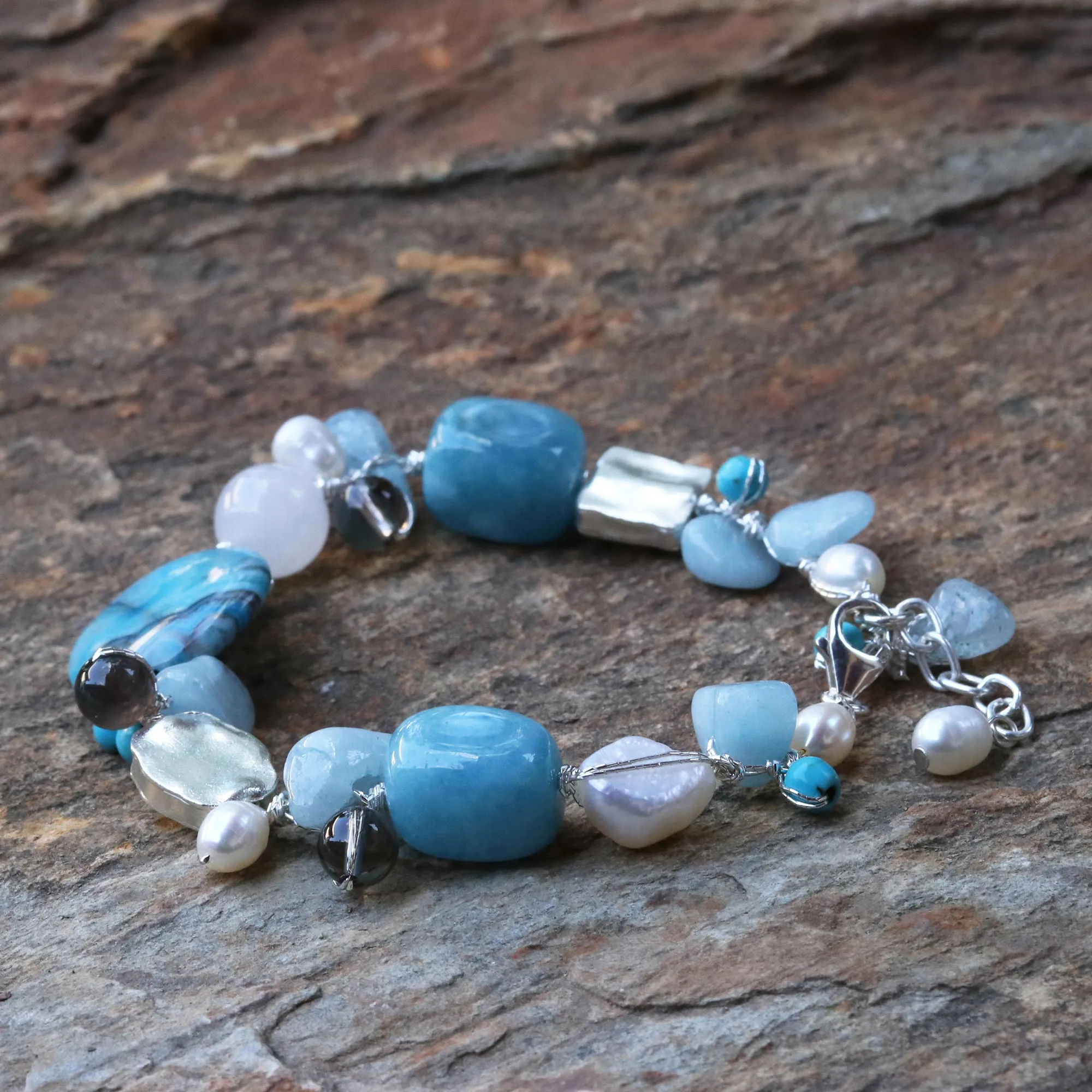 Blue Islands Beaded Bracelet