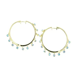 Blue Moonstone Eyeglass Hoop Earrings