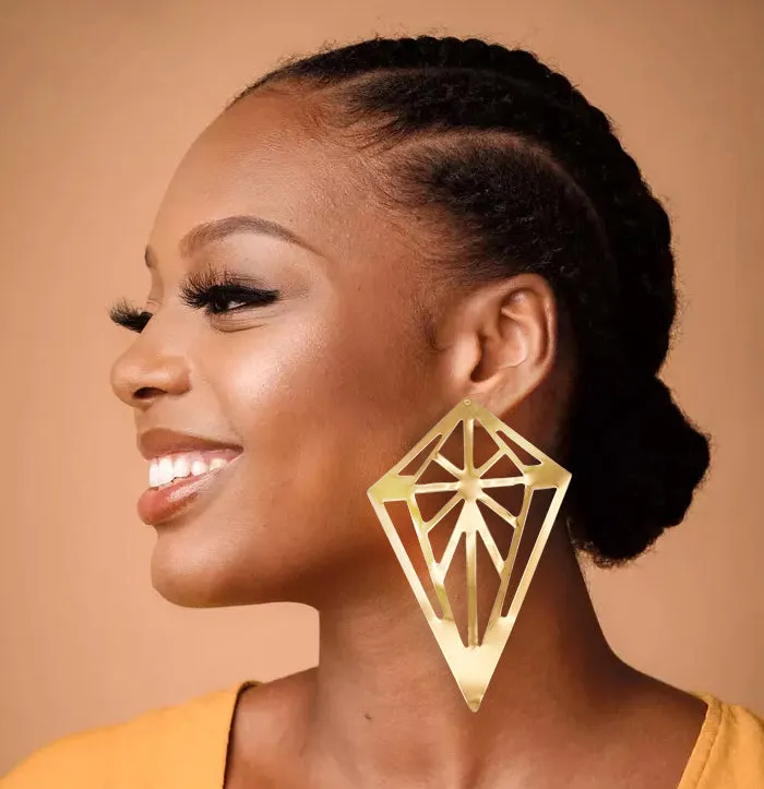 Bold Geometric Pendant Dangle Earrings