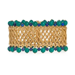 Bulgari Mid-Century gold, turquoise, and lapis bracelet