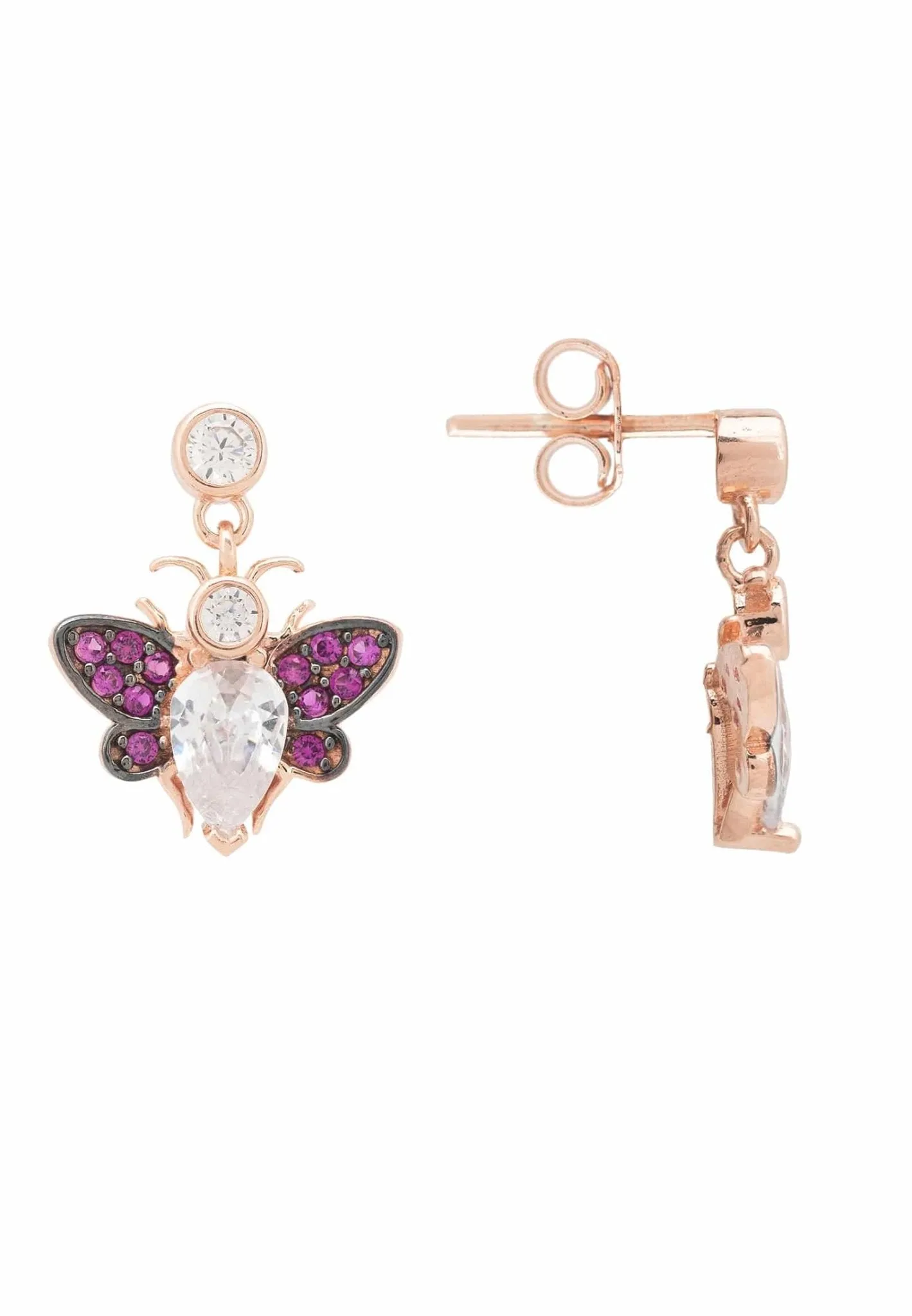 Bumble Bee Earrings Rosegold