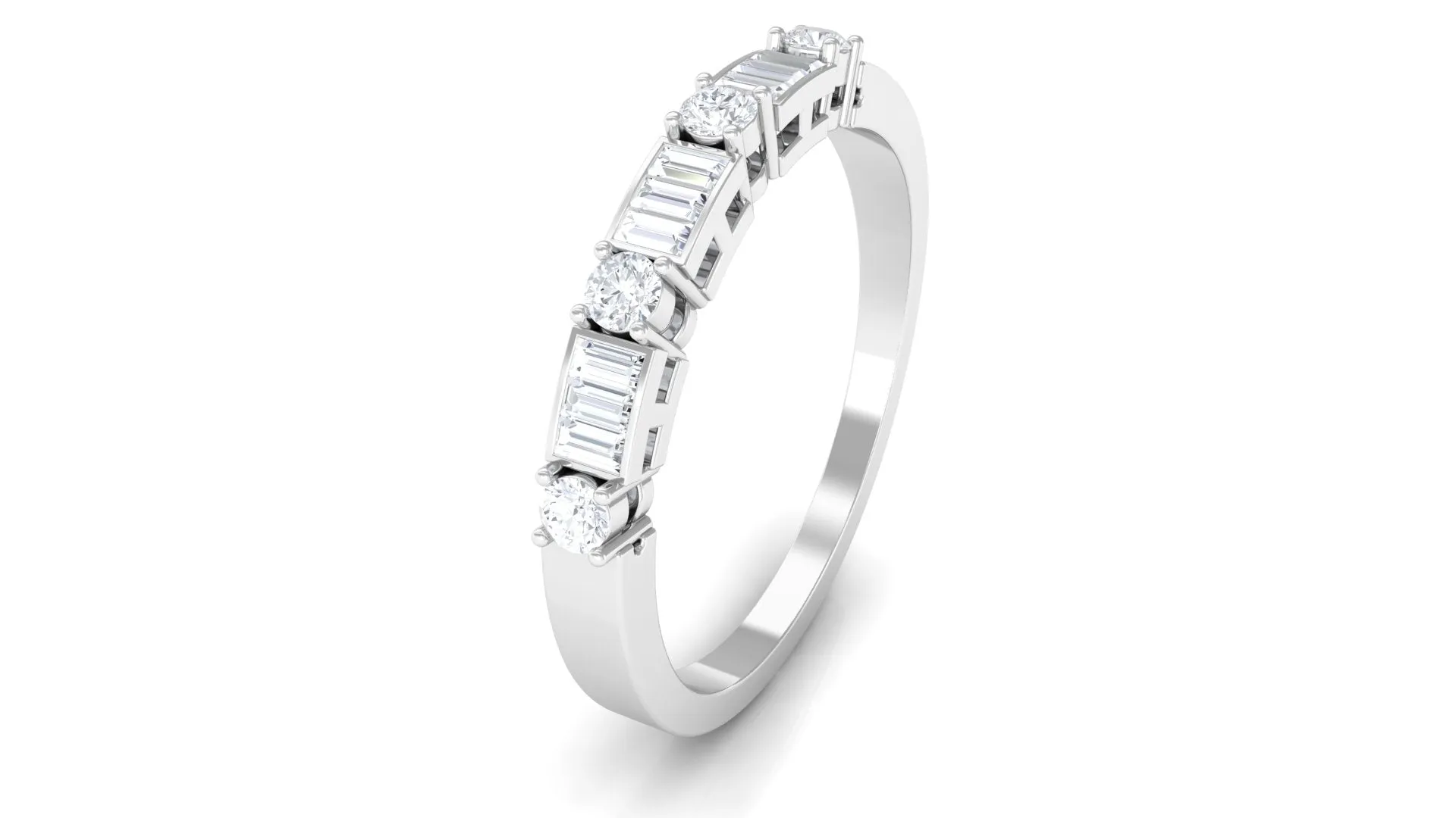 Certified Moissanite Wedding Stackable Band Ring