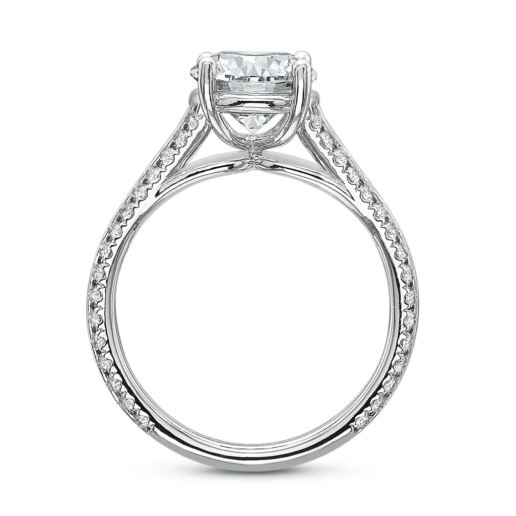 Classic Diamond Engagement Ring with Split Diamond Band