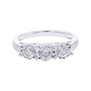 Classic Mirage Three Stone Ready For Love Diamond Engagement Ring 3/4CT