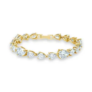 Classic Pear Tennis Bracelet Finished in Yellow Gold Sale