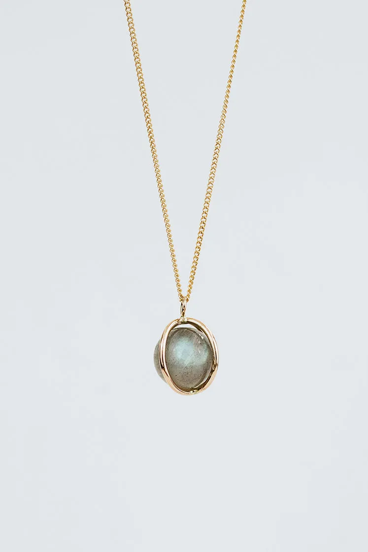 Crystal Sphere Necklace - Labradorite