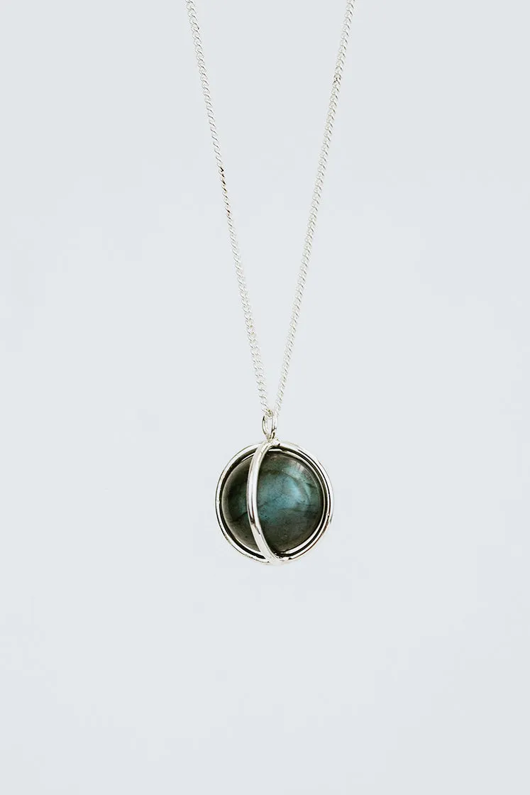 Crystal Sphere Necklace - Labradorite