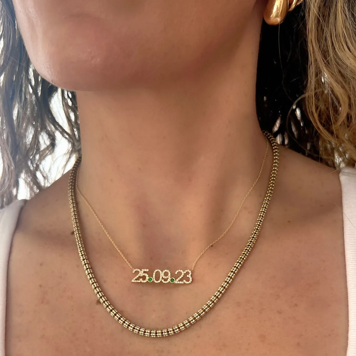 Custom Diamond Date Necklace