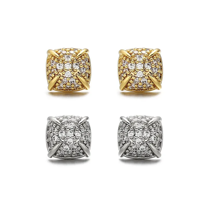 Dazzling Zircon Square Stud Earrings