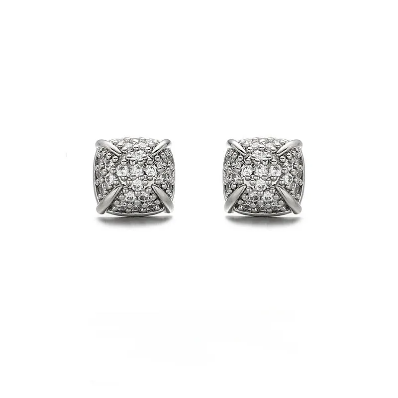 Dazzling Zircon Square Stud Earrings