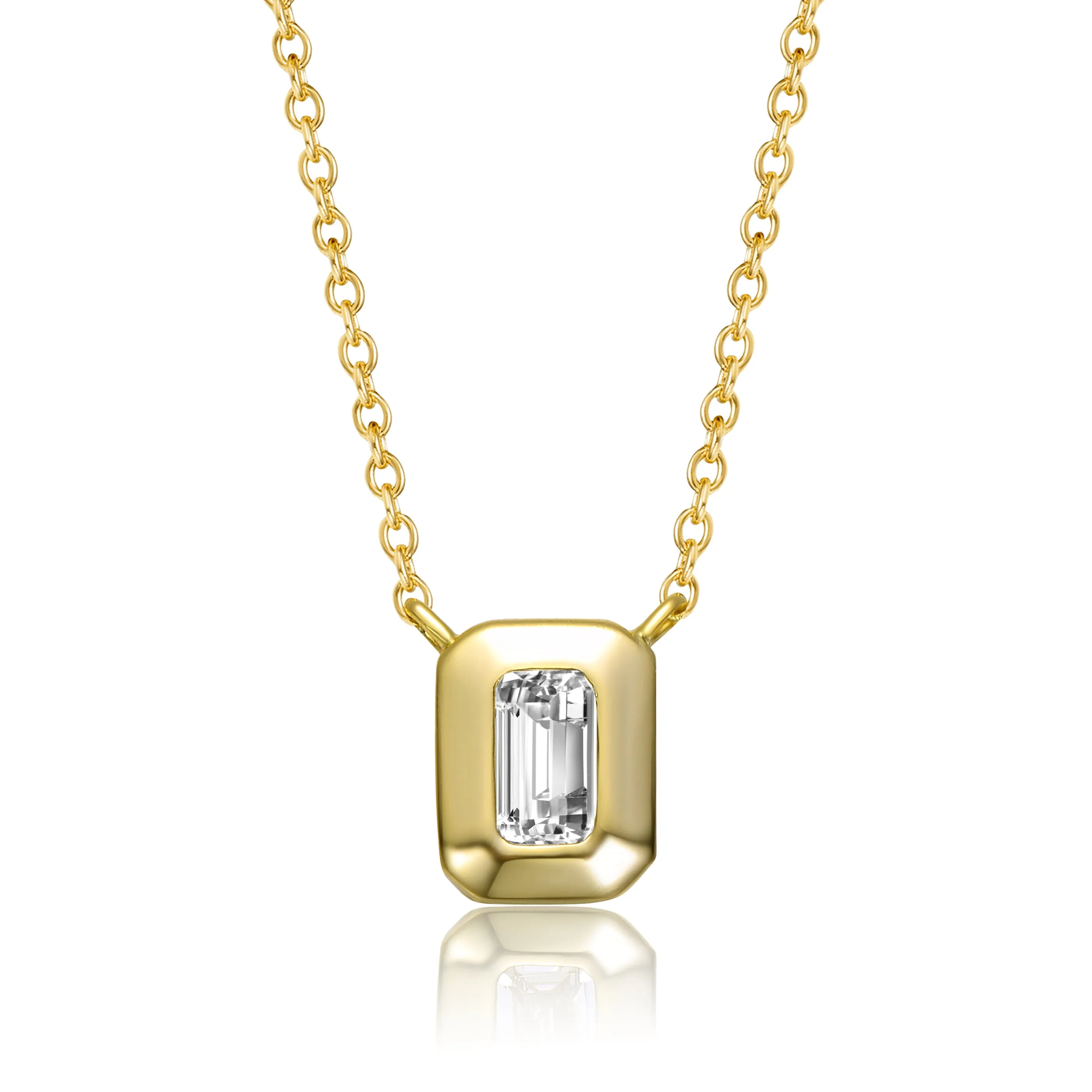 Déco Dainty Bezel Solitaire Necklace