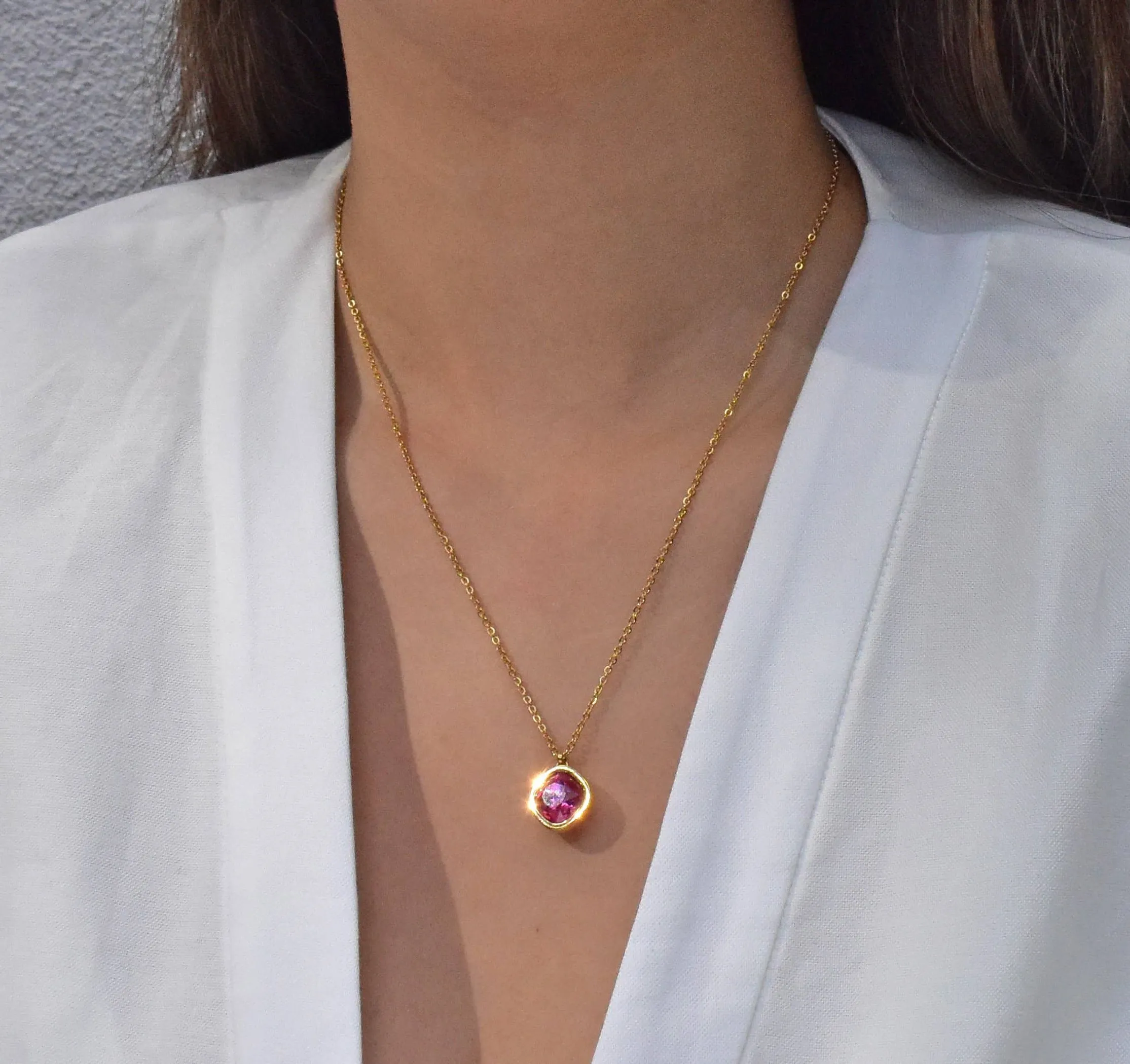 DESIREE RUBY BIRTHSTONE PENDANT NECKLACE - JULY