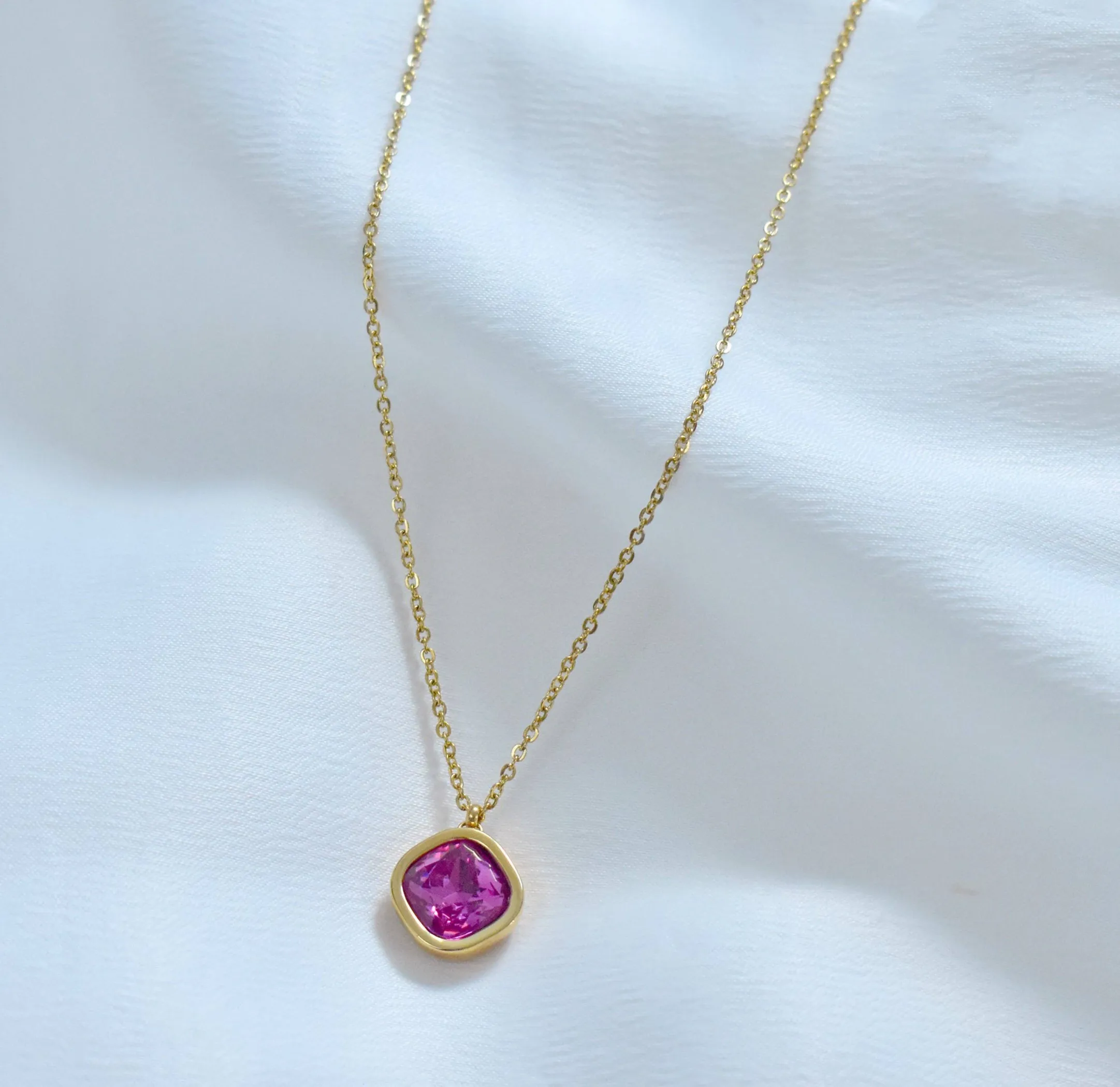 DESIREE RUBY BIRTHSTONE PENDANT NECKLACE - JULY