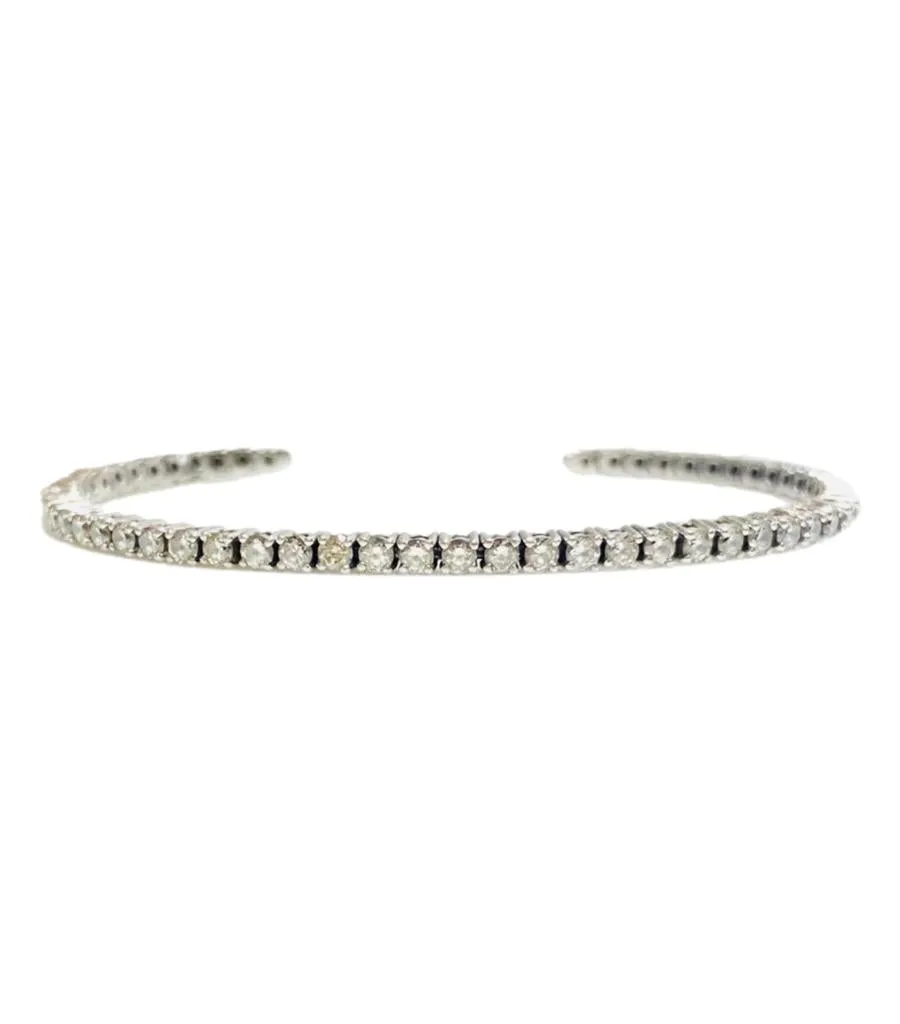 Diamond Tennis Bangle In Platinum