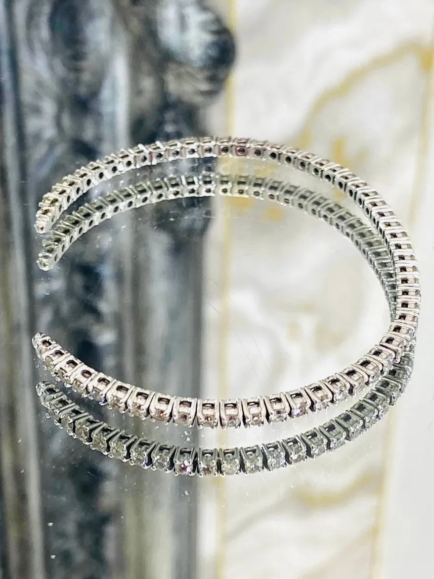 Diamond Tennis Bangle In Platinum