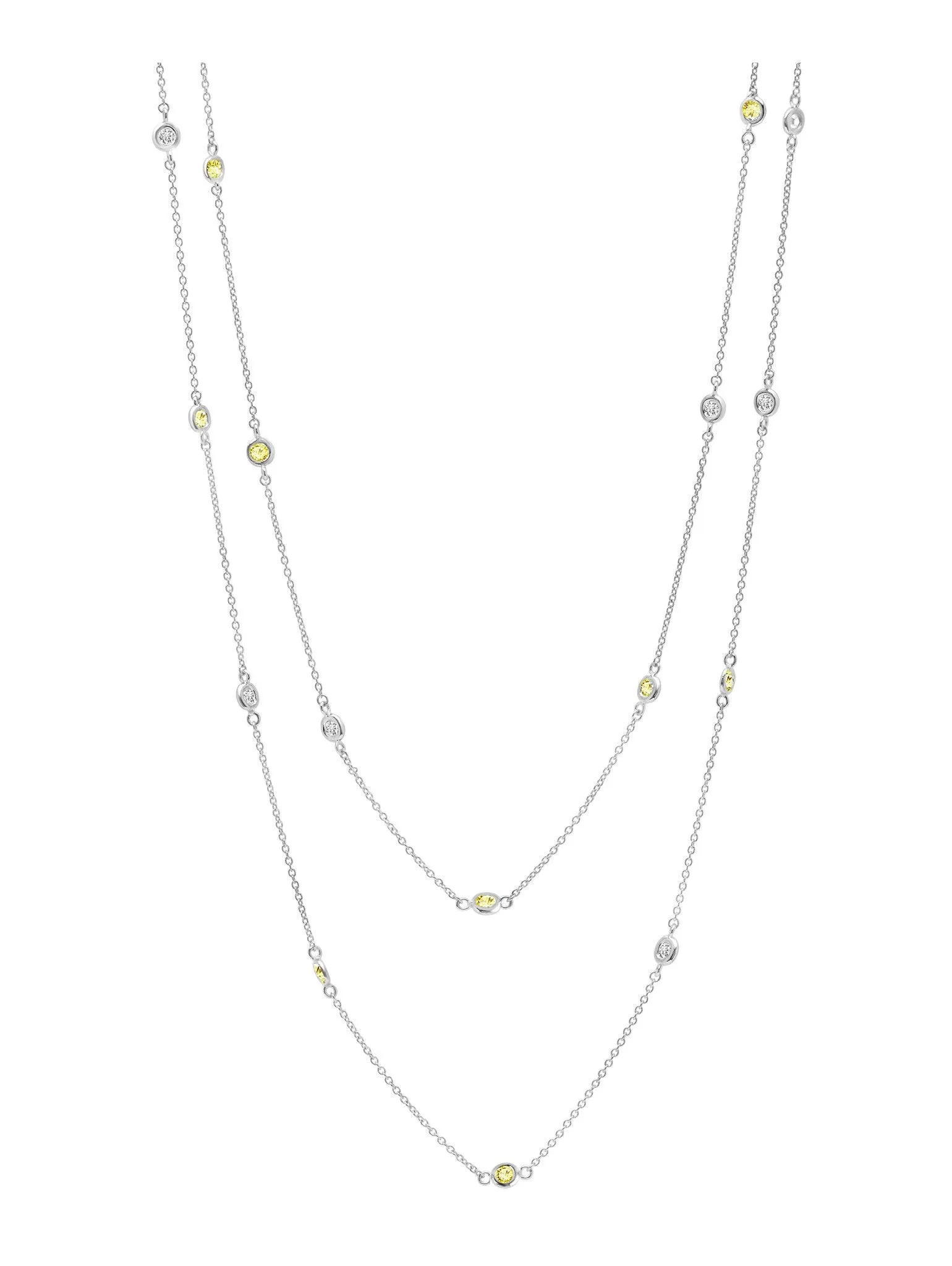 Diamonds by the yard bezel set canary 36" necklace Sale