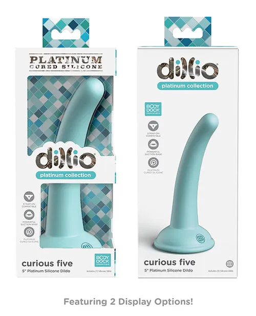 Dillio Platinum 5" Curious Five Silicone Dildo - Teal