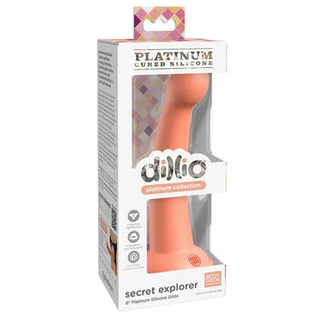 Dillio Platinum 6' Secret Explorer Silicone Dildo - Peach