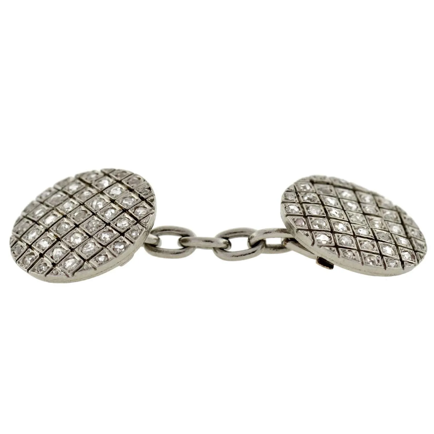 Edwardian Platinum & Rose Cut Diamond Cufflinks