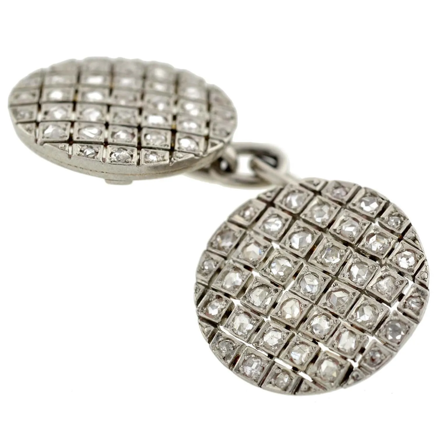 Edwardian Platinum & Rose Cut Diamond Cufflinks