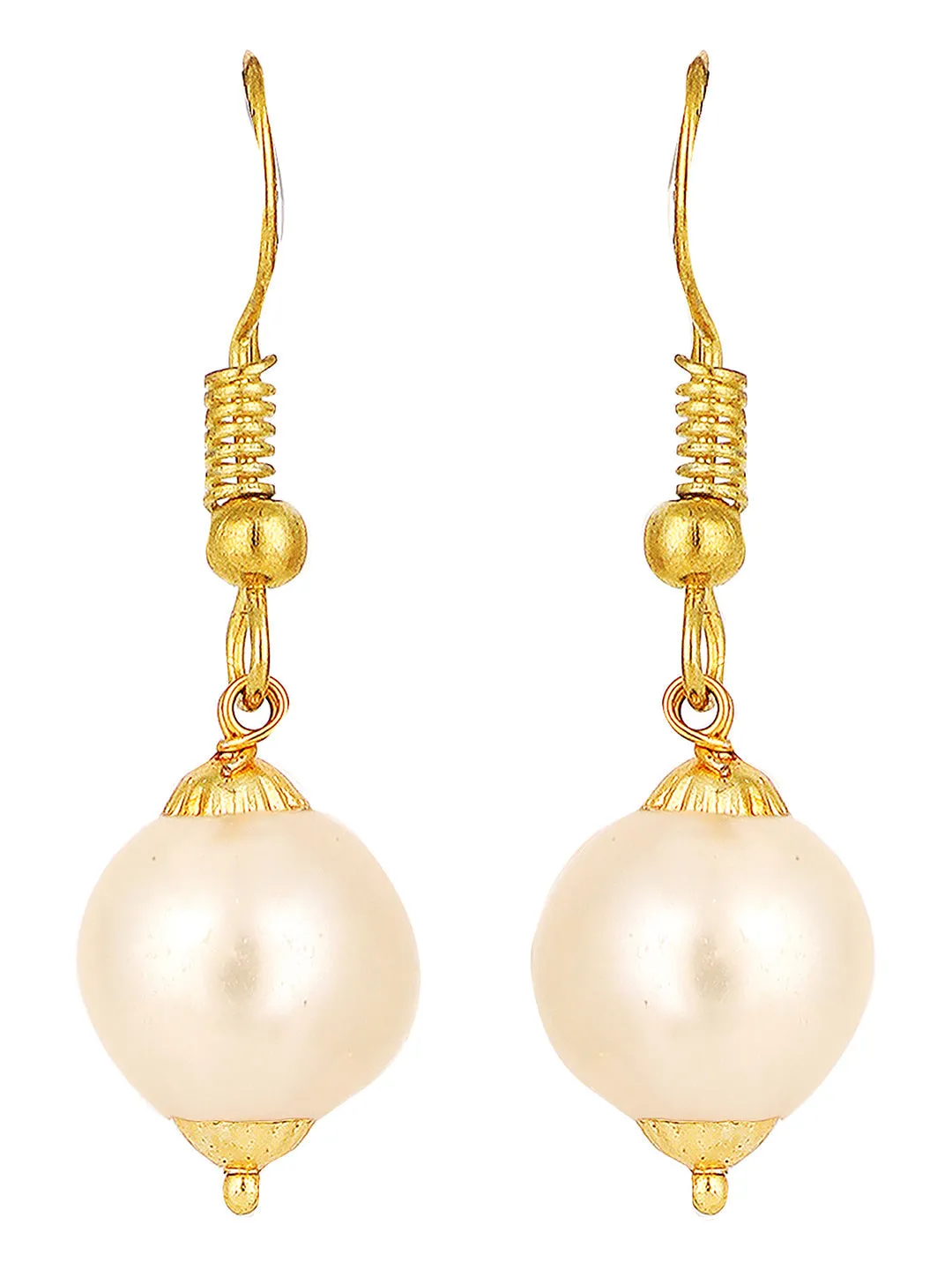 Elegant Pearl And Ad Stone Sleek Off White Jewellery Set - Anikas Creation