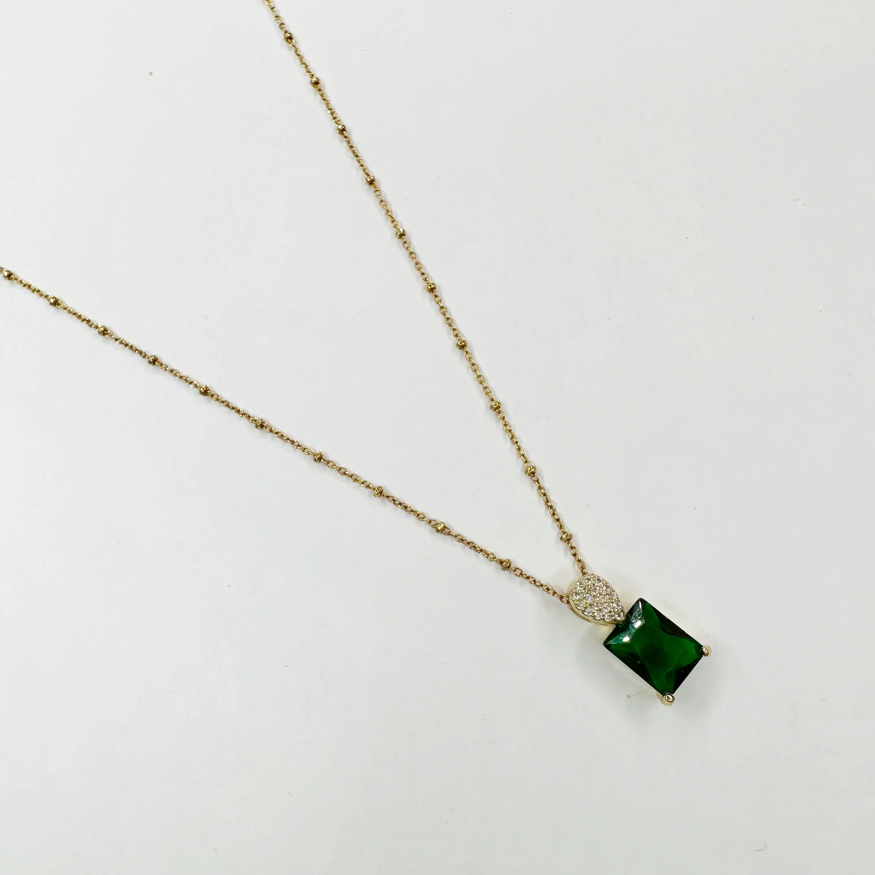 Emerald Baguette Necklace