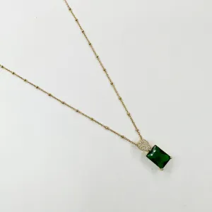 Emerald Baguette Necklace