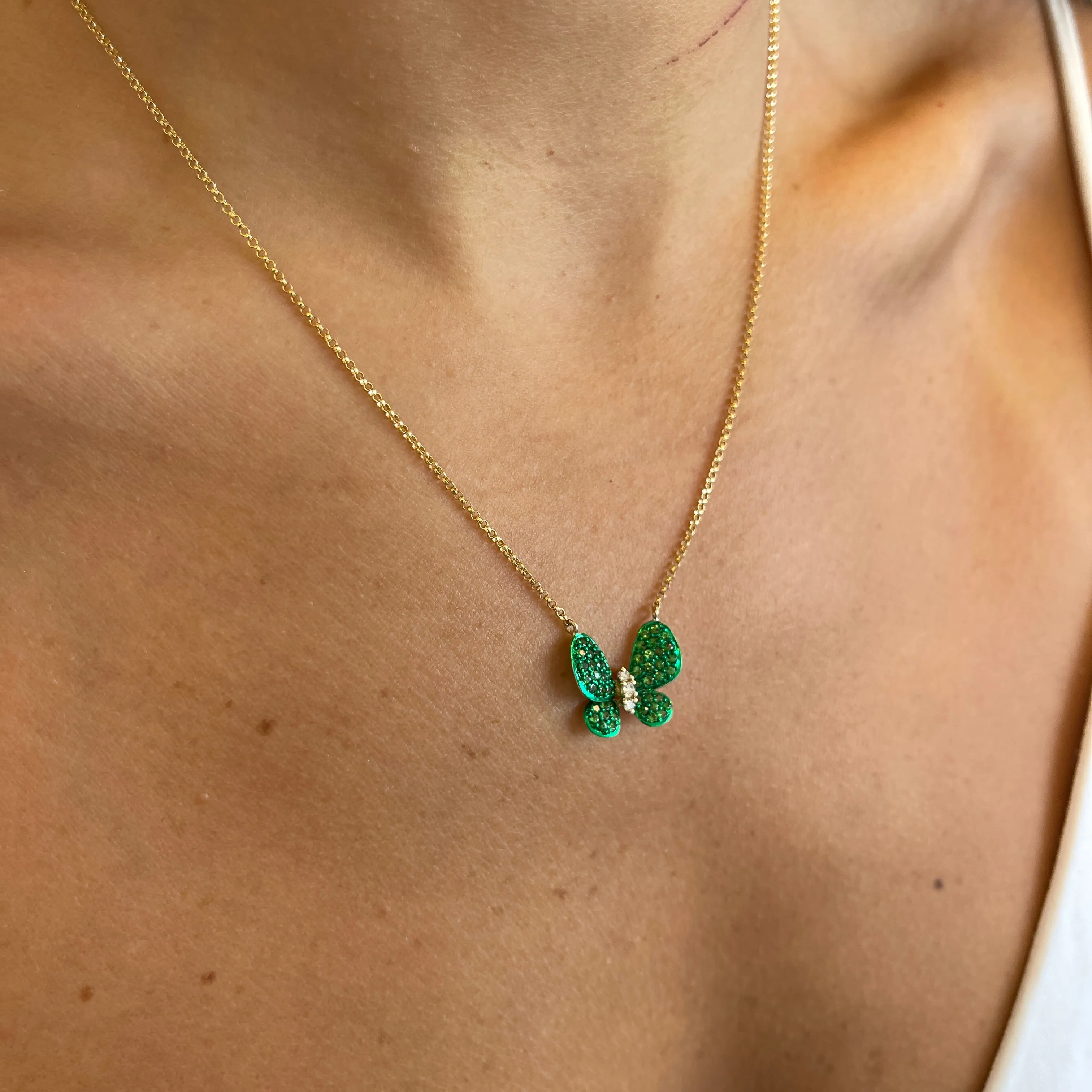 Emerald Butterfly Necklace