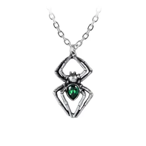 Emerald Spiderling Pendant Necklace by Alchemy Gothic