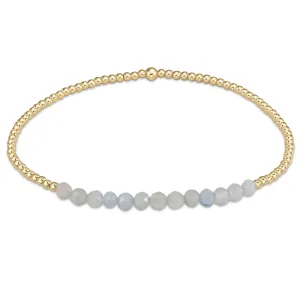 enewton 6.25" Gold Bliss Gemstone 2mm Bead Bracelet - Aquamarine