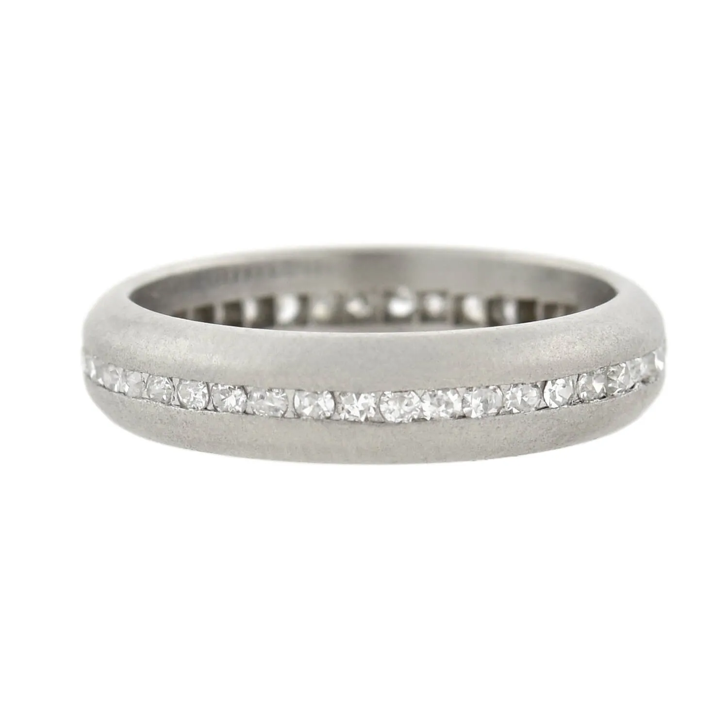 Estate Brushed Platinum Diamond Eternity Band Ring 0.50ctw