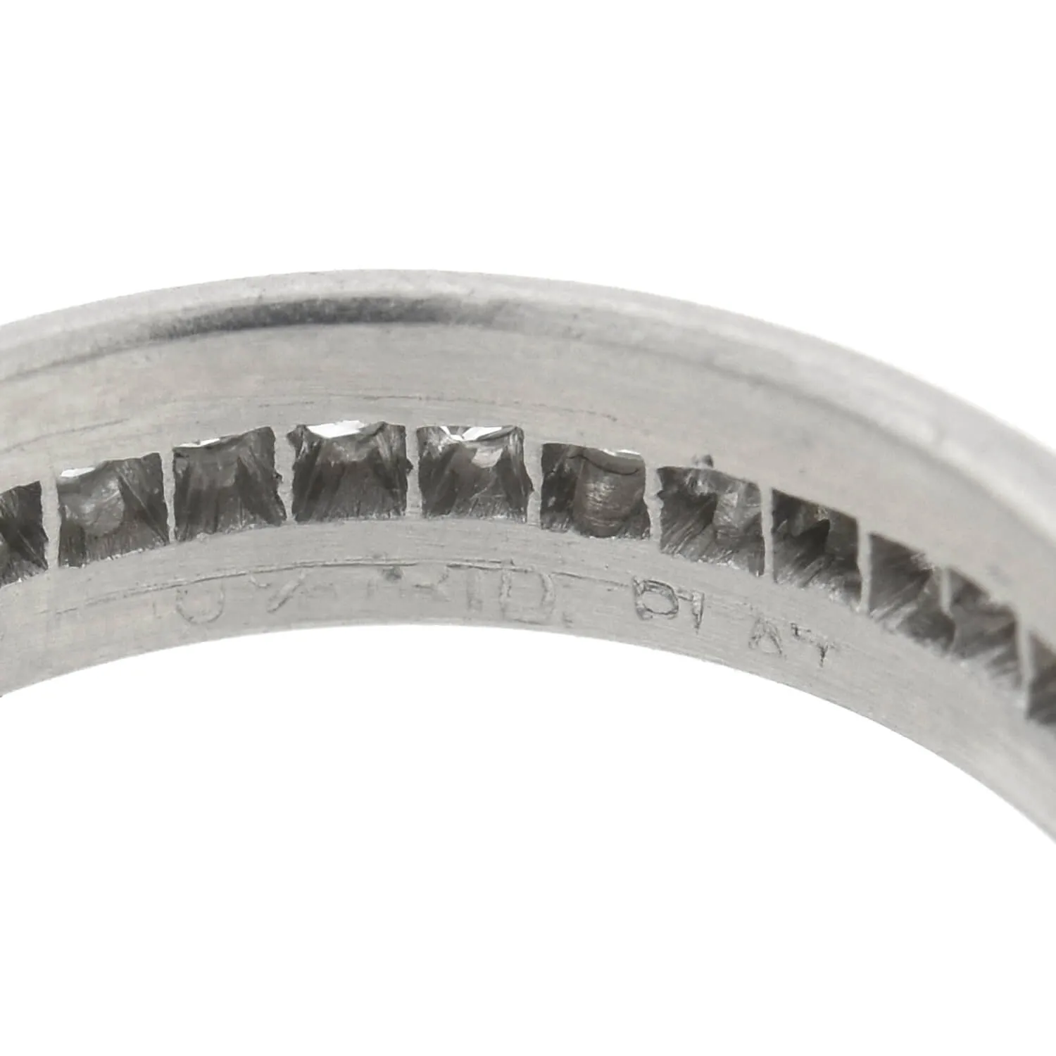 Estate Brushed Platinum Diamond Eternity Band Ring 0.50ctw