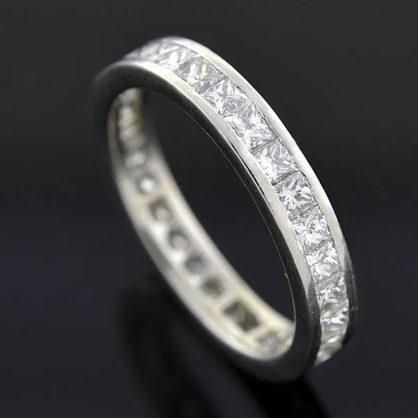 Estate Platinum Princess Cut Diamond Eternity Band 2.00ctw