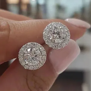 Extra Dazzle Round Rhinestone Studded Earrings