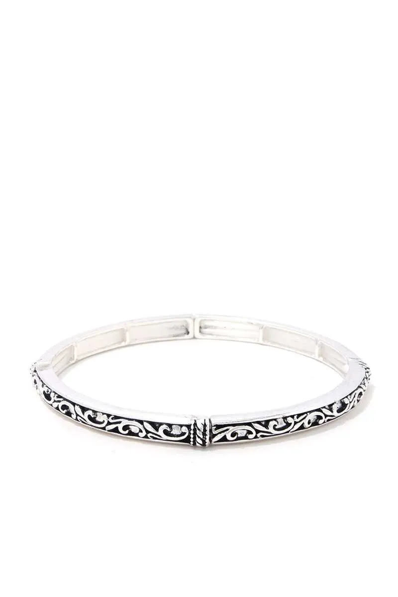 Filigree Metal Stretch Bracelet