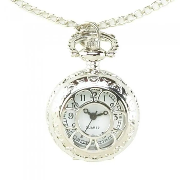 Flower Pocket Watch Necklace