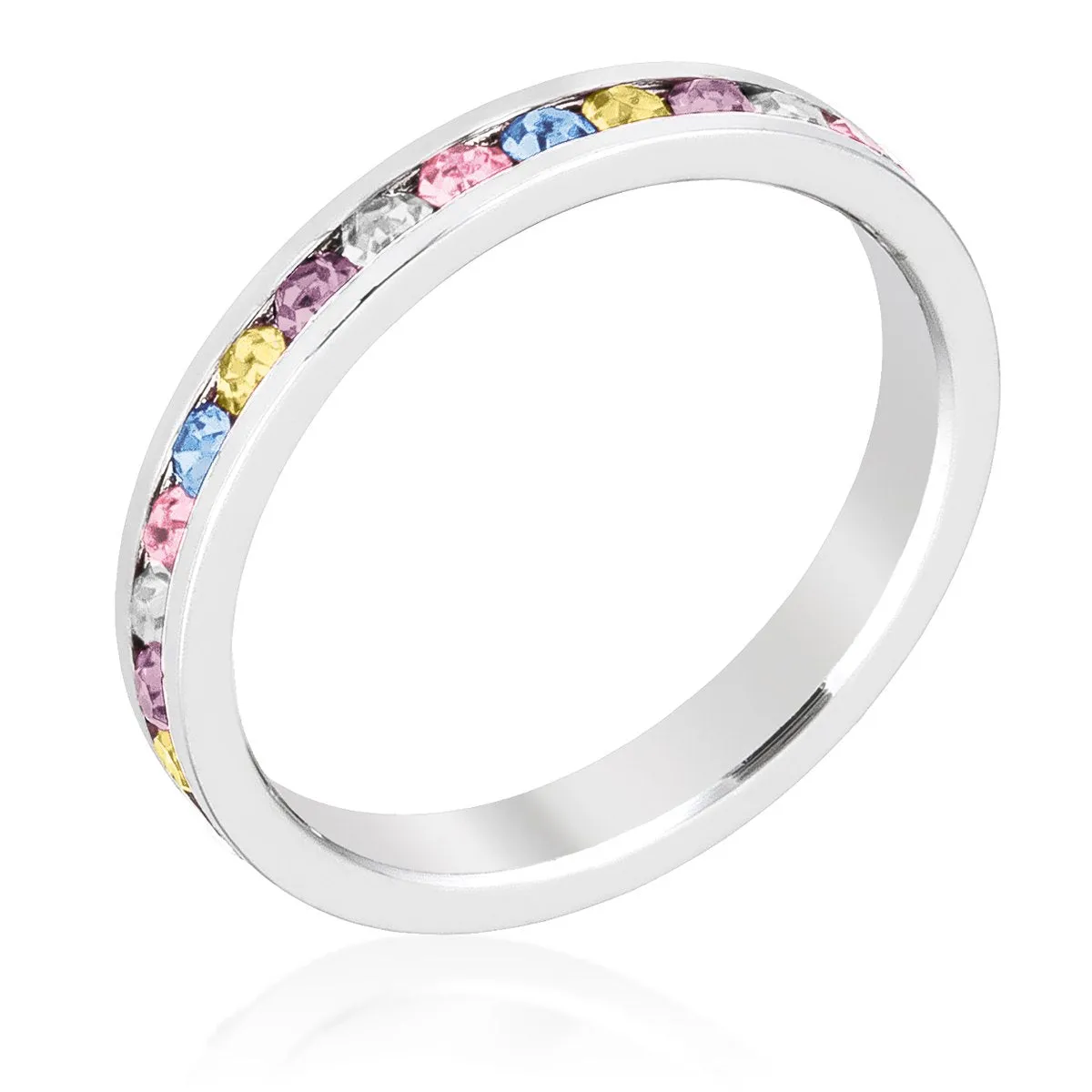 Gail Multi Color Eternity Stackable Wedding Ring | 1ct