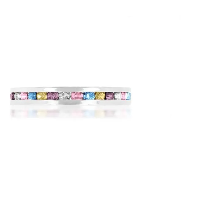 Gail Multi Color Eternity Stackable Wedding Ring | 1ct