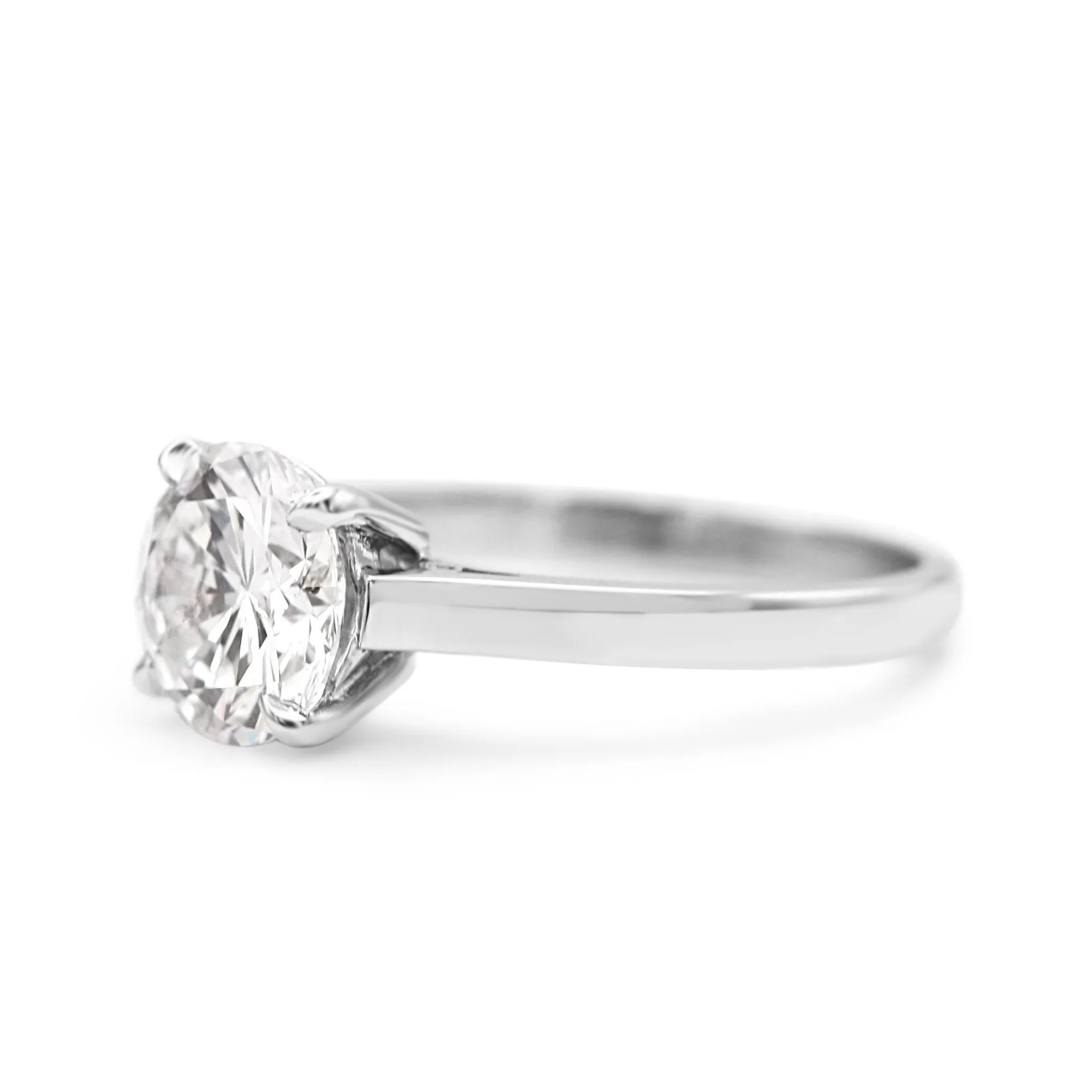 GCS Certicated Brilliant Cut Solitaire Diamond Ring - Platinum