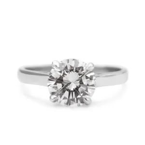 GCS Certicated Brilliant Cut Solitaire Diamond Ring - Platinum