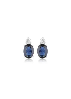 GEORGINI AURORA AUSTRALIS EARRINGS SILVER SAPPHIRE BLUE IE978B