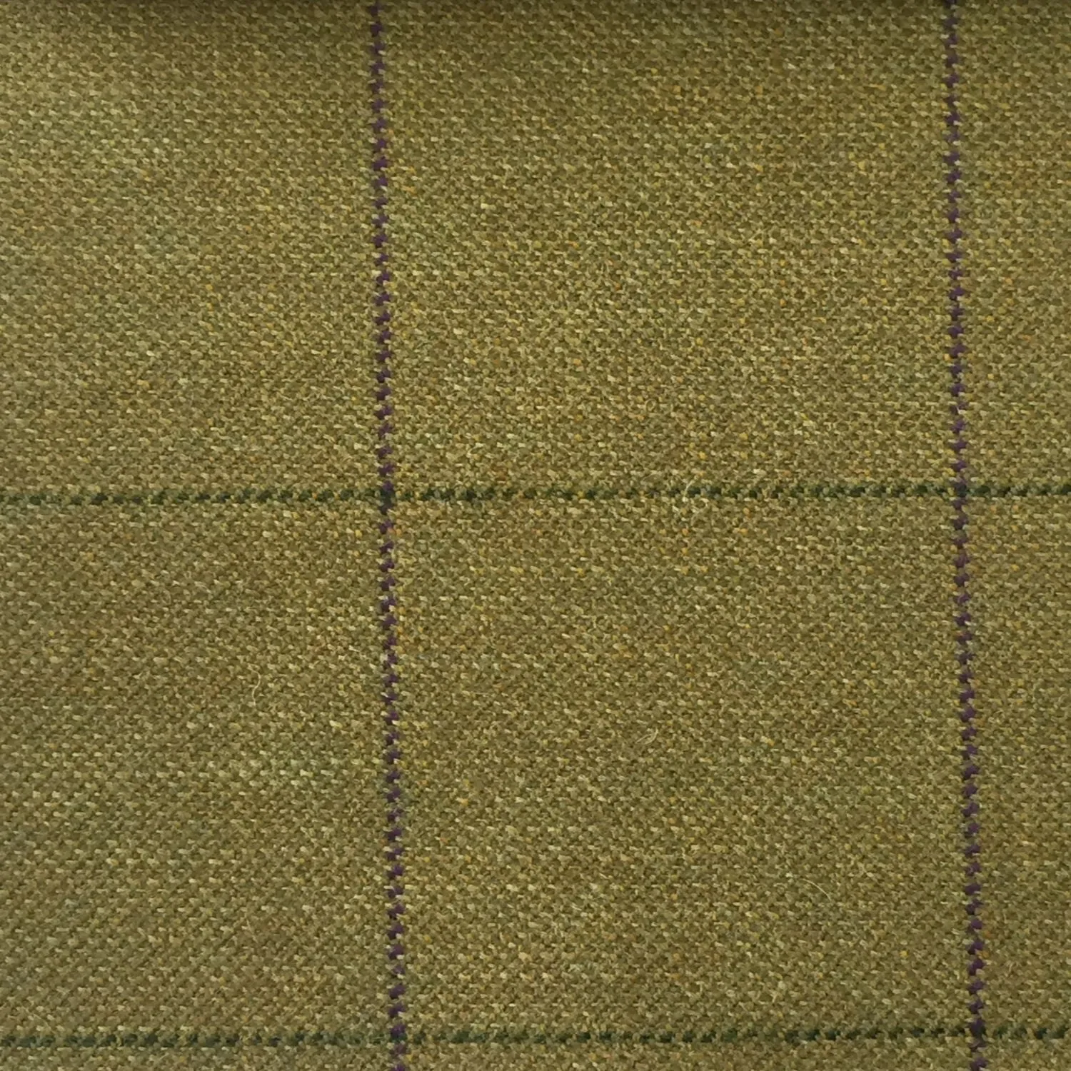 Gold Hopsack With Green And Purple Check Country Tweed Jacketing