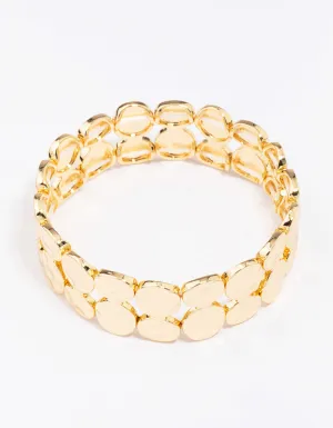 Gold Plated Stretch Hammered Bangle