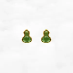 Green Gourd Stud Earrings