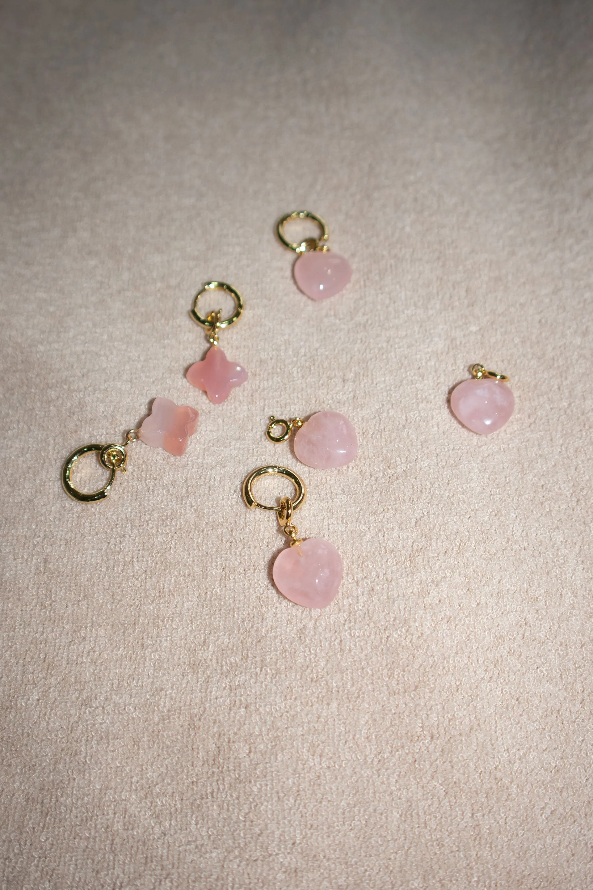 Heart — Jade stone charm earrings