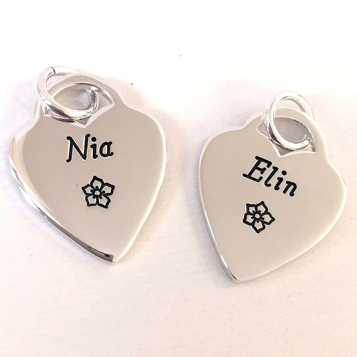 Heart Tag Personalised Silver Charm